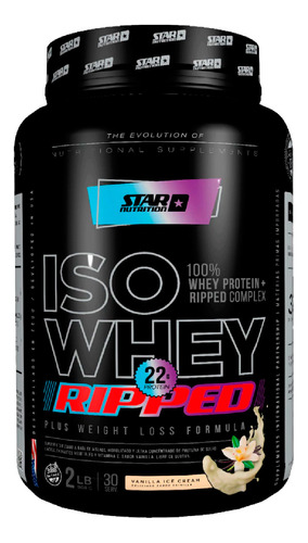 Suplemento Star Nutrition Iso Whey Ripped Vainilla 2 Libras