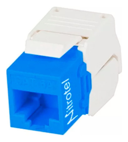 Conector Keystone Jack Cat6a Nitrotel Rj-45 Azul Certificado