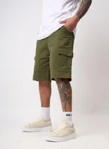 Comprar Bermuda Cargo Gabardina Lisa Dagger Verde Dagger Bond