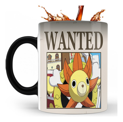 Taza Mágica Recompensas Mugiwaras One Piece 325ml Franky Negro Mate Franky