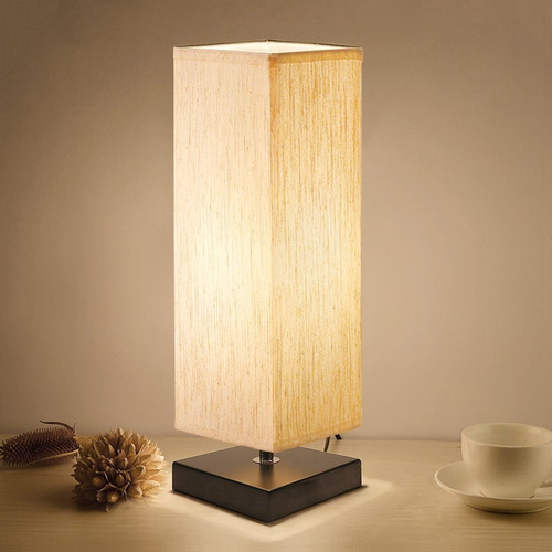 Lámpara De Mesa Noche Madera Sombra Sala Habitación Decorati | Mercado