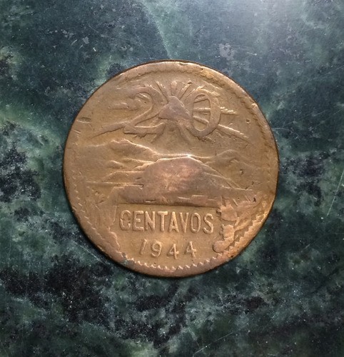 1944 Moneda Mexico Antigua 20 Cent Nice Patina