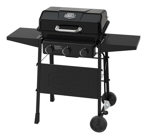 Asador De Gas Expert Grill 3 Burner Capacidad 15 Hamburgues Color Negro