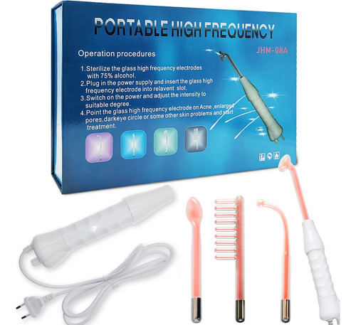 Alta Frecuencia Portatil Facial Corporal 4 Electrodos 