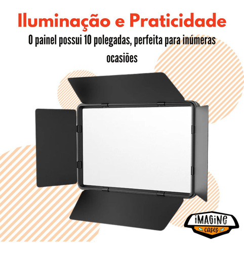 Painel De Led Square 10 Polegadas Com Tripé 2m + Controle