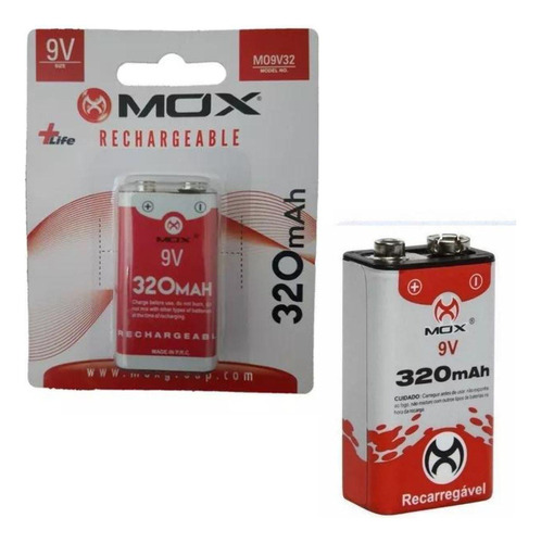 Bateria Recarregavel Mox 9v Mo9v32