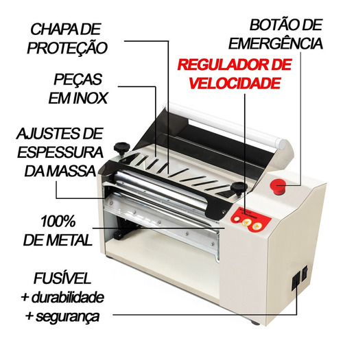 Máquina De Massa Elétrica Cilindro Tao, Sem Cortador Cor Branco 127/220V