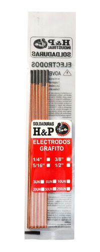 Grafito Electrodo H & P 12.5 * 300mm 6 Varilla