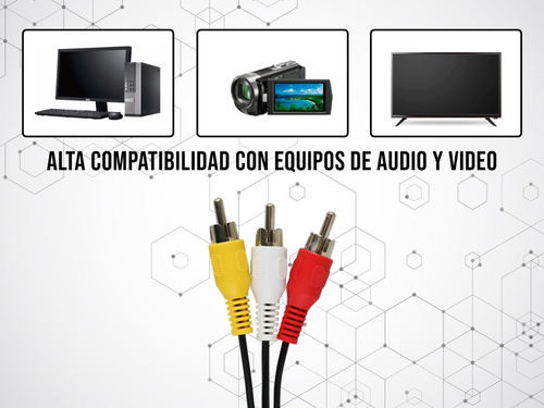 Imagen 3 de 10 de Cable De Audio Y Video Rca Macho A 3.5mm St Y 3.5mm Mo