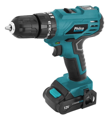 Furadeira Parafusadeira Impacto 12v 3 Em 1 Ppf120 Philco Azul