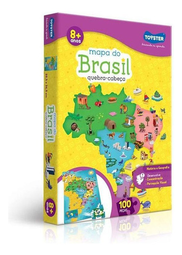 Quebra-cabeça Educativo Mapa Do Brasil 2063 Toyster