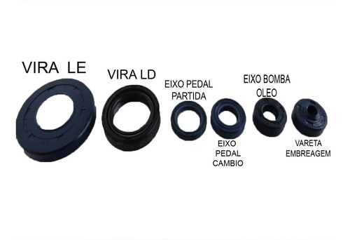 Kit Retentor Motor Rubrasil Yamaha Rx 125 Tt 125 6 Peças