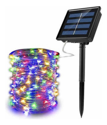 Guirnalda 200 Led Alambre Hada Rbg Boda 20m Multicolor Solar