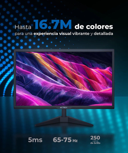Monitor Acteck Con Pantalla De 19.5 60hz 127v Y Resolución