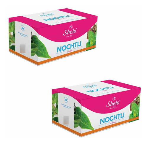 2 Té Herbal Sheló Nochtli Cedrón Menta Jenjibre Tomillo 40pz
