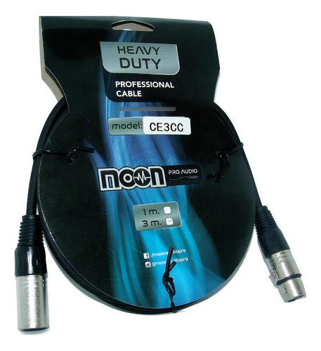 Cable Microfono Xlr Canon 3 Metro Moon Heavy Duty Ce3cc