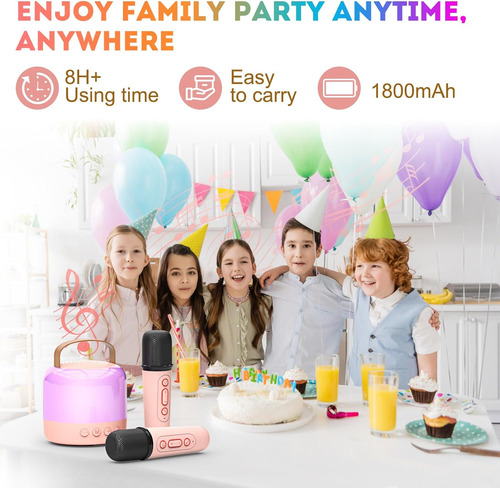 Máquina De Karaoke Portátil Para Niños Y Adultos Con Luces L