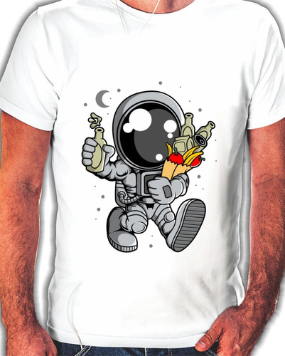 Remeras Remelotas Estampada Con Astronauta Comprando - 0921