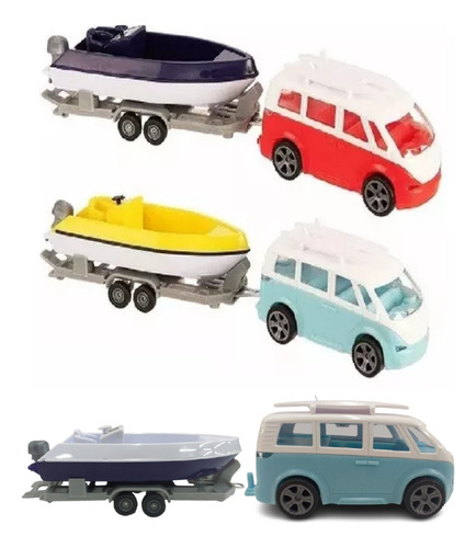 Autos Juguetes Teamsterz Set Equipo Bote Y Campervan 28 Cm