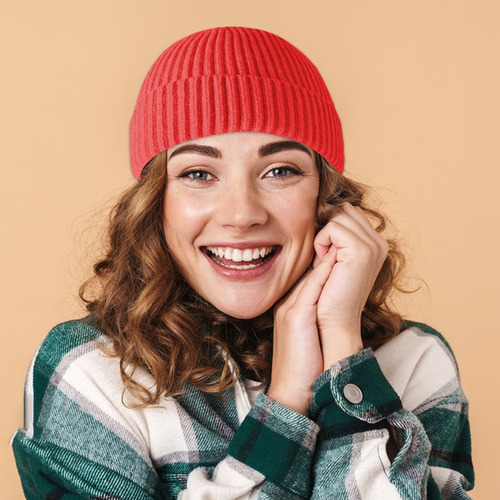 Gorro De Invierno, Estilo Hip Hop, Con Puños Gruesos, Tejido