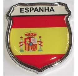 Emblema Espanha Escudo Resinado E Cromado