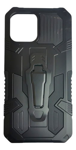 Carcasa Para iPhone 12 Pro Max Negra Antigolpe Clip Metaliza