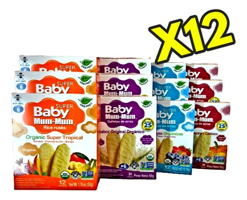 Pack X12 Galletas Baby Mum-mum Variedades