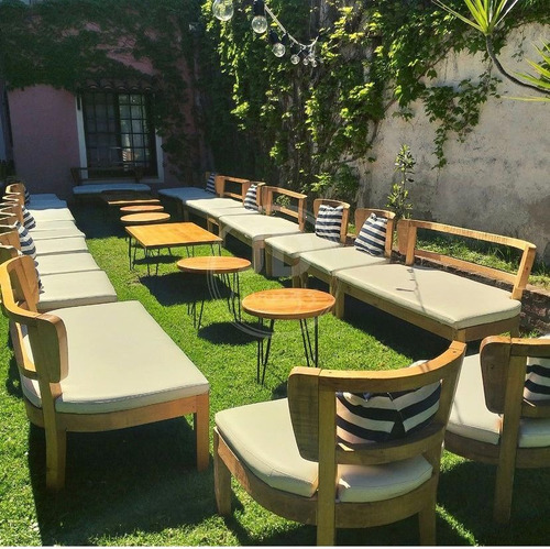Imagen 3 de 10 de Alquiler Livings Rusticos Puff Calefaccion Gazebo Banquetas