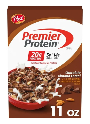 Post Premier Protein Chocolate Almond Cereal, 11 Oz Box