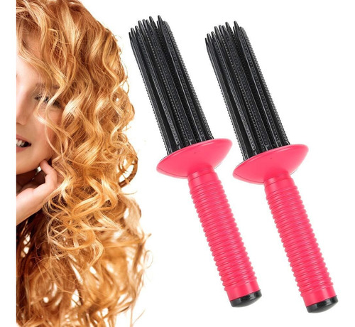 2pcs Hair Fluffy Curling Roll Comb, Antislip Curling Wand