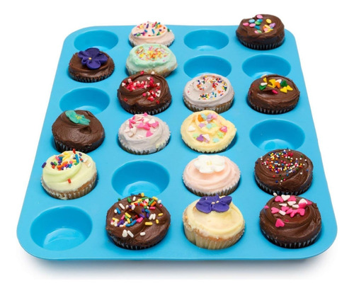 Bandeja Molde De Silicona Para 24 Mini Cupcake Mufins