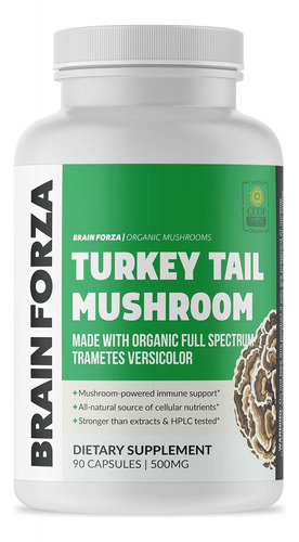 Brain Forza Turkey Tail Mushroom 500 Mg 90 Cápsulas