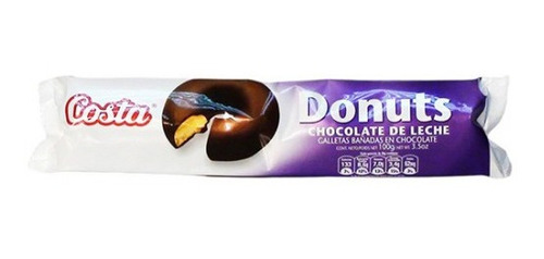 Galletas Donuts Costa 100 Gr Chocolate Leche(6 Unidad)-super