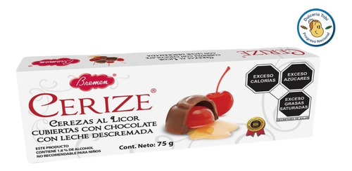 Cerize Bremen Cerezas Al Licor Cubierta Chocolate 75g
