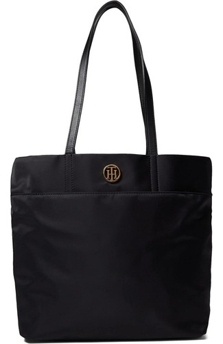 Bolsa Tote Tommy Hilfiger Nina Muje 69j8008 Color Negro Diseño De La Tela Liso