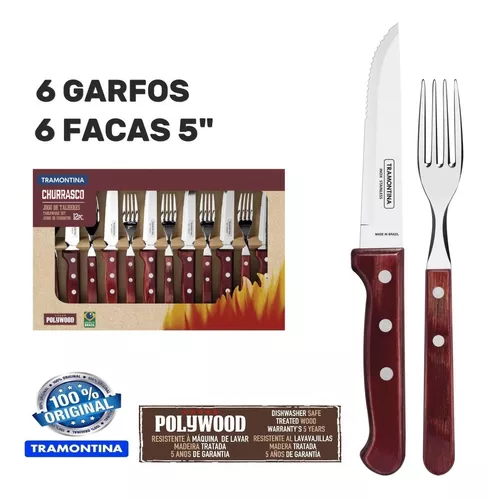 Kit garfos e facas linha Churrasco Tramontina inox