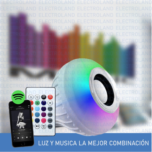 Lampara Led Rgb 220v Parlante Bluetooth Colores Foco Oferta!