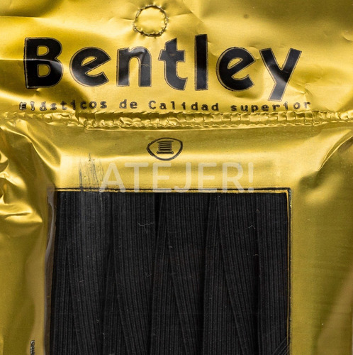 Imagen 7 de 8 de Elástico Liso Marca Bentley Art 22 De 10mm X 25 Metros Negro