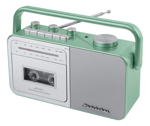 Reproductor De Cassette Portátil Con Radio Amfm En Verde Y P