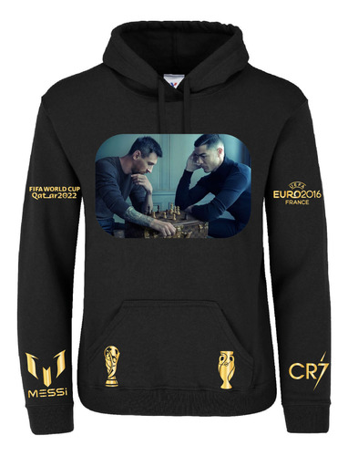 Sudadera Ajedrez Messi And Cristiano (letras Doradas)