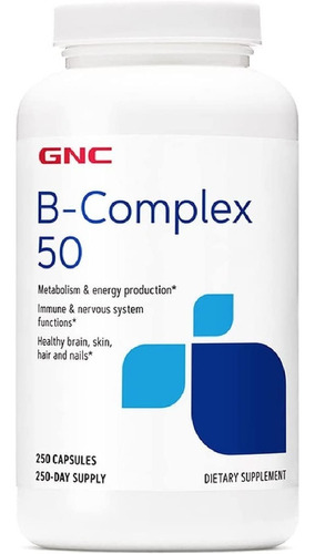 Complejo De Vitamina B 50 Gnc 250 Capsulas Sabor Neutro