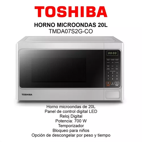 Horno Microondas Toshiba De 0.7 P (20 L) / 700 W - Plateado