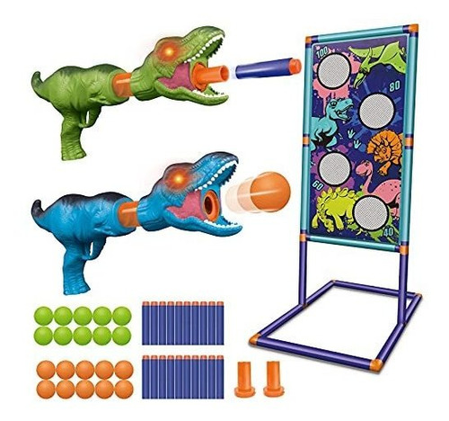 Juego De Lanza Bolas  2 En 1 Shooting Game Dinosaur Toys