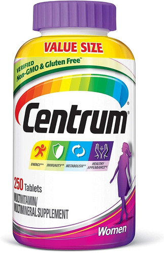 Centrum Women Mujer X250 Tarro Gigante Para +de 8 Meses