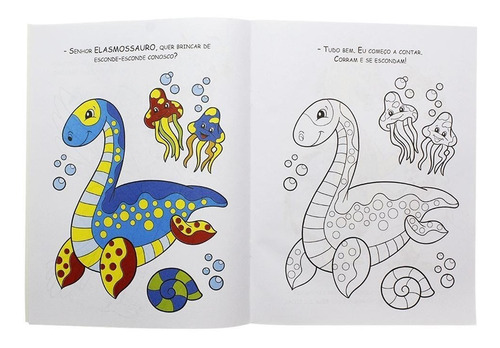 Livro Infantil Como É Bom Colorir ! Dinossauros Alegres