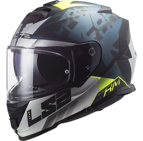 Casco Ls2 Ff800 Sprinter Negro Gris Cobalto T.s - Cafe Race