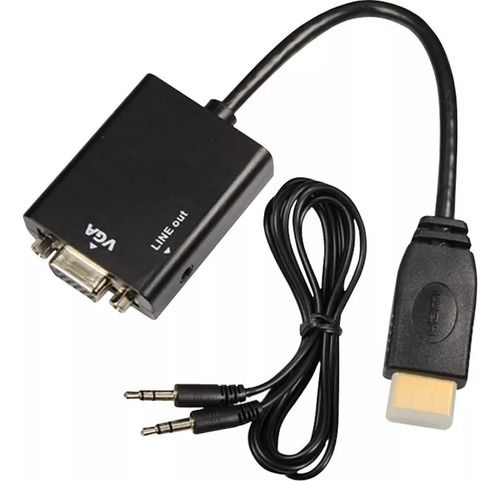 Cable conversor Hdmi a Vga con salida de audio P2