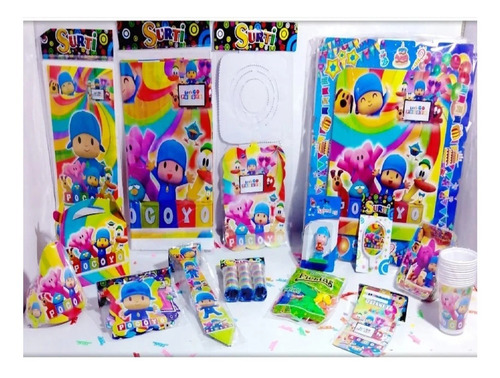 Kit Decoración Infantil Pocoyo Fiesta 24 Invitados Niños