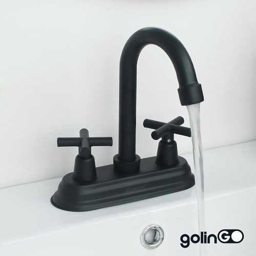 Llave Mezcladora Lavabo 4´ Acero Inoxidable Lavamanos Baño Color Negro