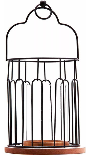  Porta - Velas Suporte Iron Orb Em Ferro 13,5cm X 13,5cm Cor Preto